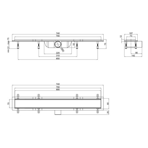 Душовий трап Qtap Dry QTDRYTILE304700 - 2