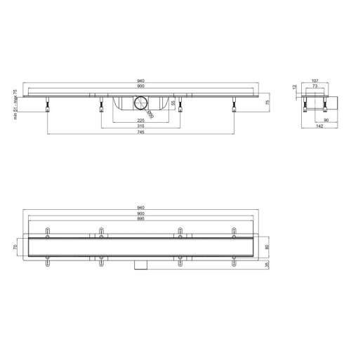 Душовий трап Qtap Dry Tile304-900 QTDRYTILE304800 - 2