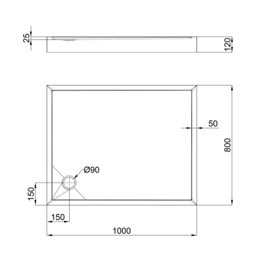 Душовий піддон Qtap Tern 301812C 100x80x12 TERN301812C - 2