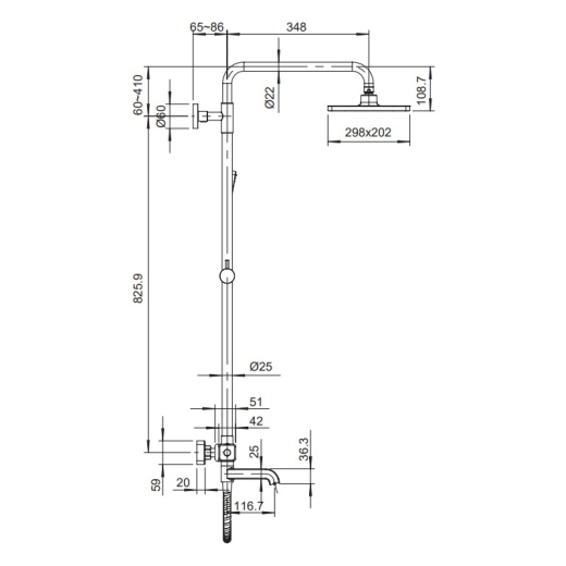 Душова система з термостатом Koer KB-57011-01 хром (KR4724) - 2