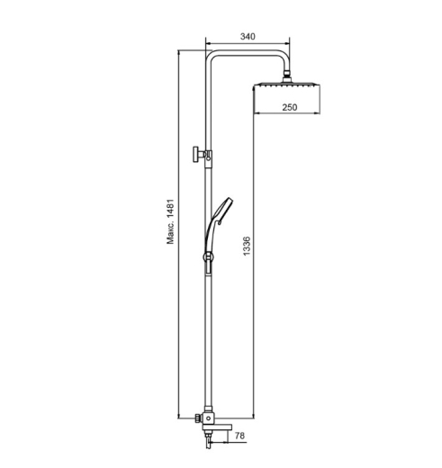 Душова система з термостатом Koer KI-57017-02 нерж (KR4788) - 10