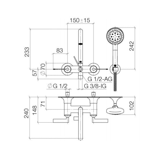 Смеситель для ванной Dornbracht Vaia (25133819-00) - 2