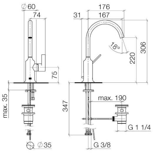 Смеситель на раковину Dornbracht Vaia (33500809-00) - 2