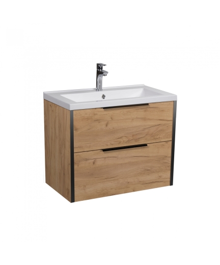 Тумба Мойдодир Line Craft 70 з умивальником Cosmo 70 дуб крафт (00-0008540) - 2