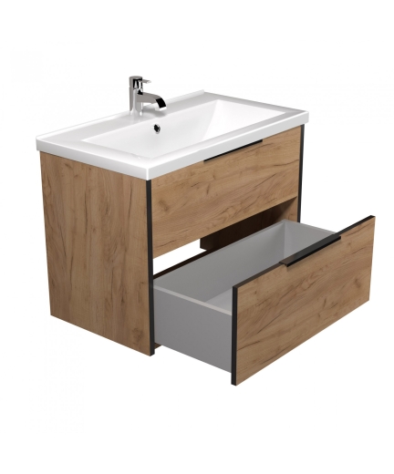 Тумба Мойдодир Line Craft 80 з умивальником Cosmo 80 дуб крафт (00-0008541) - 4