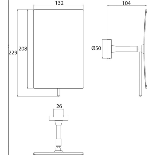 Дзеркало косметичне EMCO 132х208мм 109413337 - 2
