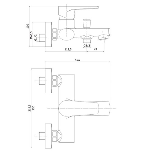 Смеситель для ванны Cersanit Moduo S951-346 - 2