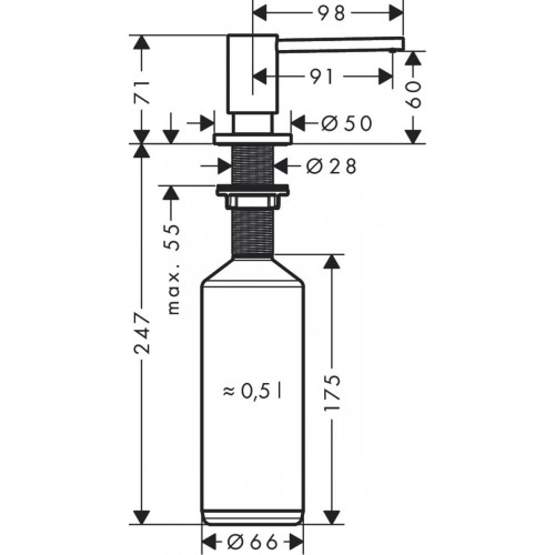 Дозатор для жидкого мыла Hansgrohe A41 40438670 - 2