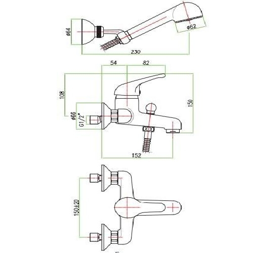 Смеситель для ванны Santan King 39CR1000 74208001 - 2