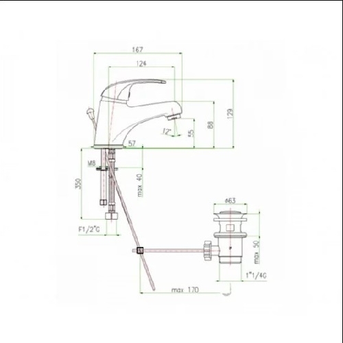 Смеситель для умывальника Santan Max 32CR2210 7413005 - 2