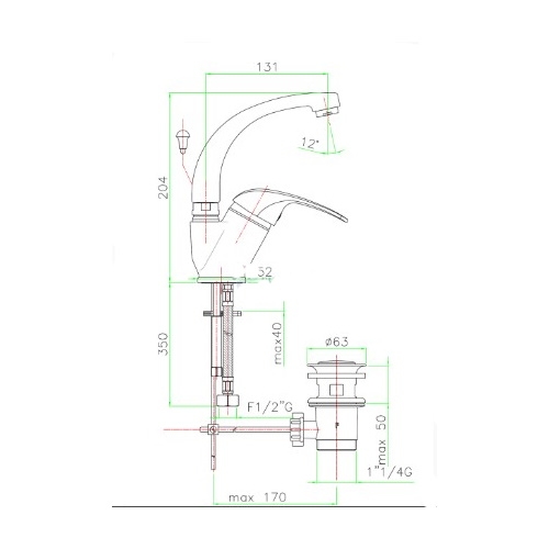 Смеситель для умывальника Santan Max  32CR2243 7413007 - 2