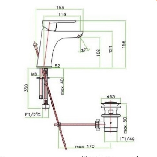 Смеситель для умывальника Santan Kevon Chic 81TX8123 742011005 - 2