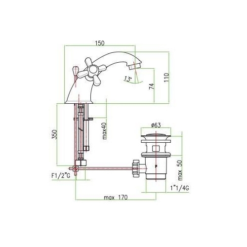 Змішувач для умивальника Santan Margot 26CR0622 74205005 - 2
