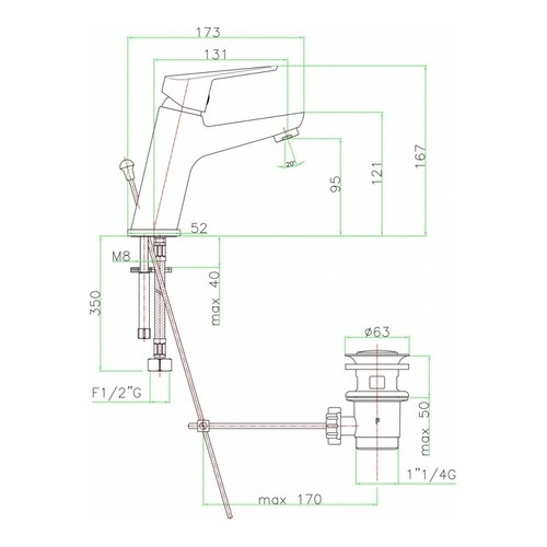 Смеситель для умывальника Santan Kyro 86CR8110 74214007 - 2