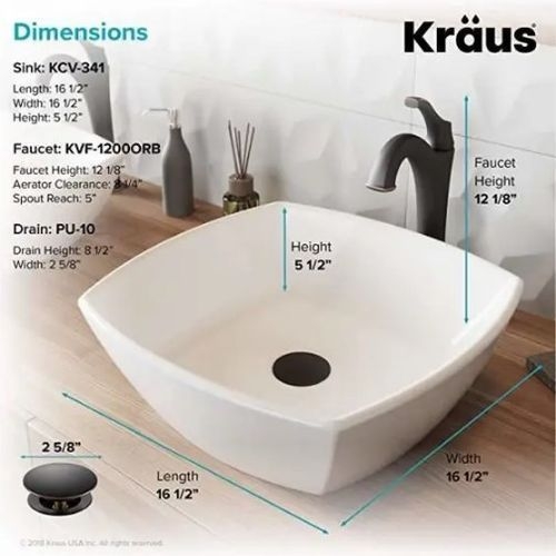 Смеситель для умывальника Kraus Arlo KVF-1200ORB - 3