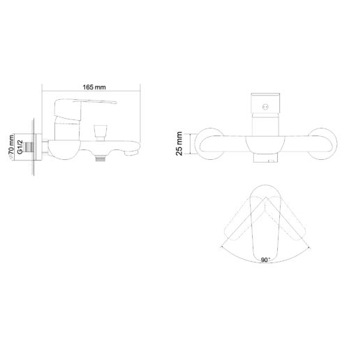 Смеситель для ванны Rozzy Jenori Fly RBZ084-3W - 2