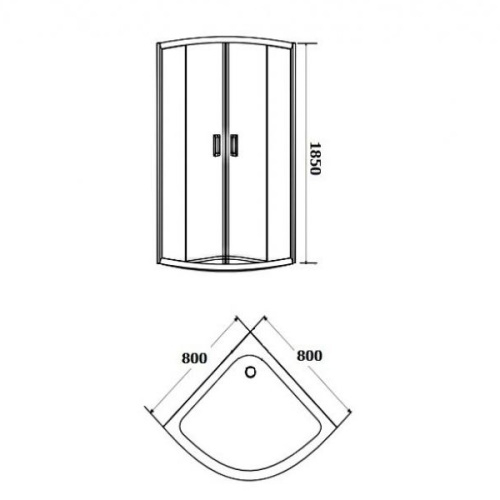Душова кабіна Eger TISZA 800*800*1850 599-020/1 - 2
