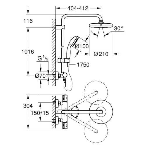 Душова система Grohe BauClassic 26699000 - 2