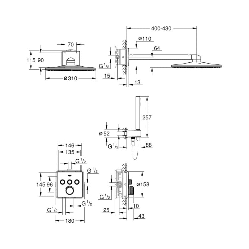 Душова система Grohe Grohtherm Cube 34804000 - 2