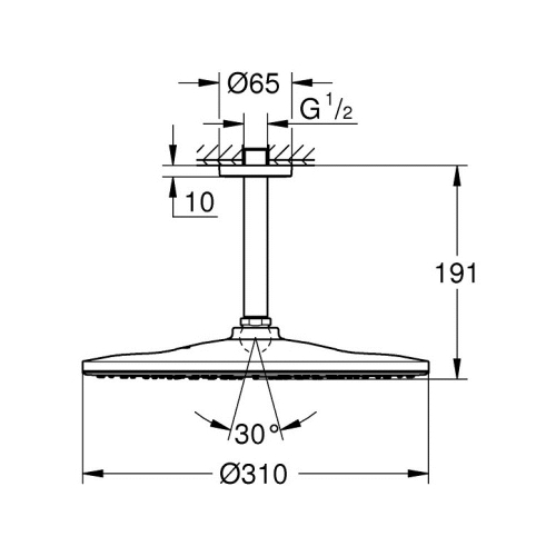 Верхний душ Grohe Rainshower Cosmopolitan 310 26560000 - 2