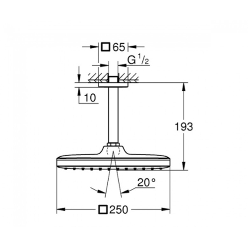 Верхний душ Grohe Tempesta 250 Cube 26688000 - 2