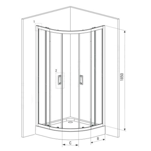 Душова кабіна Deante Funkia 800х800х1850 KYP_N52K - 3