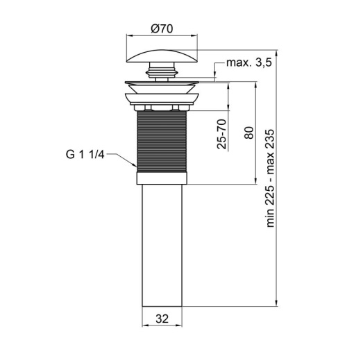 Донний клапан Qtap PU02 WHITE QT066PU02W - 2