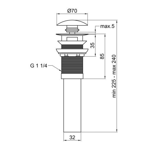 Донний клапан Qtap PU02O WHITE QT066PU02OW - 2