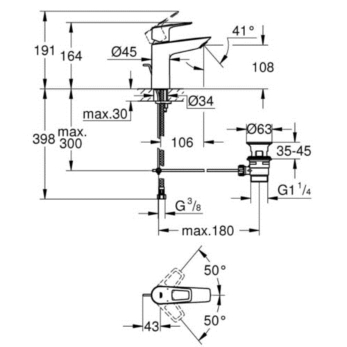 Смеситель для умывальника Grohe BauLoop New M-size 23762001 - 2