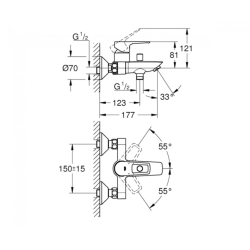 Смеситель для ванны Grohe BauLoop New 23603001 - 2