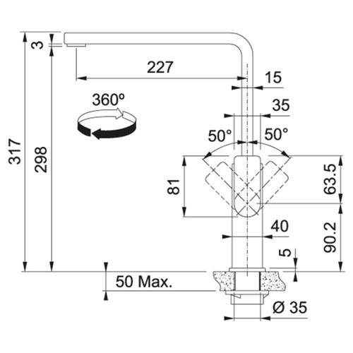 Смеситель для кухни Franke Mythos Swivel 115.0547.852 - 5