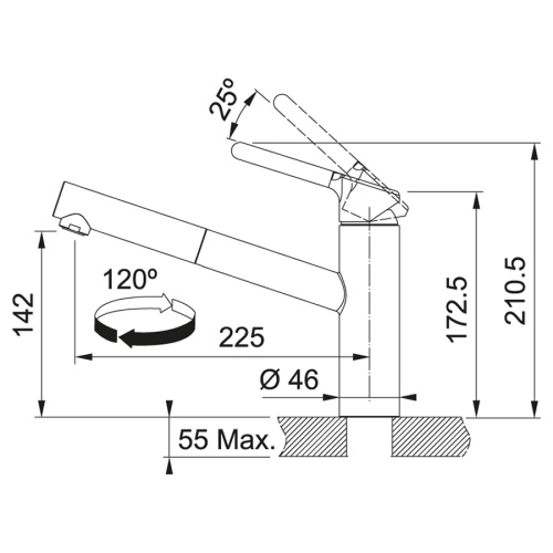 Смеситель для кухни Franke Orbit Pull Out 115.0623.147 - 2