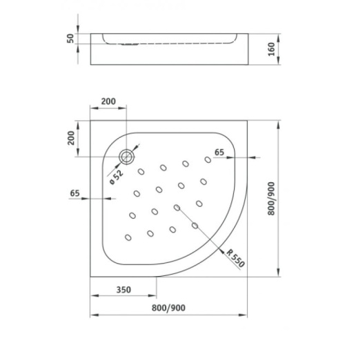 Душовий піддон Deante Standard New 80x80 KTA_054B - 2