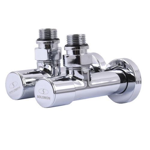 Кран вентильний кутовий з американкою Solomone Lux 1/2" (2шт КОМПЛЕКТ) CHROM 7777 9694900304192288 - 1