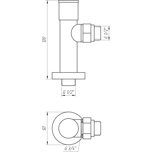 Кран вентильний кутовий з американкою Solomone Lux 1/2" (2шт КОМПЛЕКТ) CHROM 7777 9694900304192288 - 4