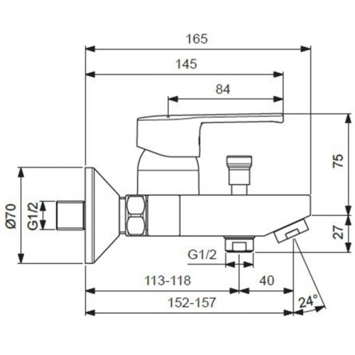 Смеситель для ванны Vidima Calista B0875AA - 2