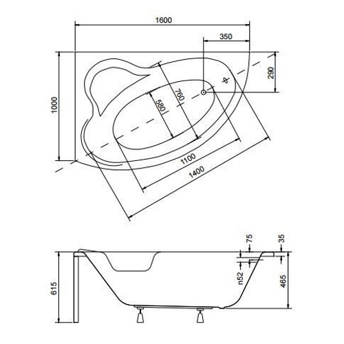 Ванна акрилова Besco Ada 160х100L - 3