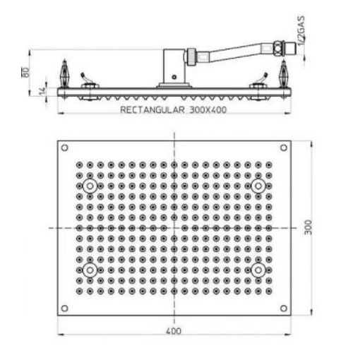 Верхний душ Bossini Dream-Rectangular H37374 - 2