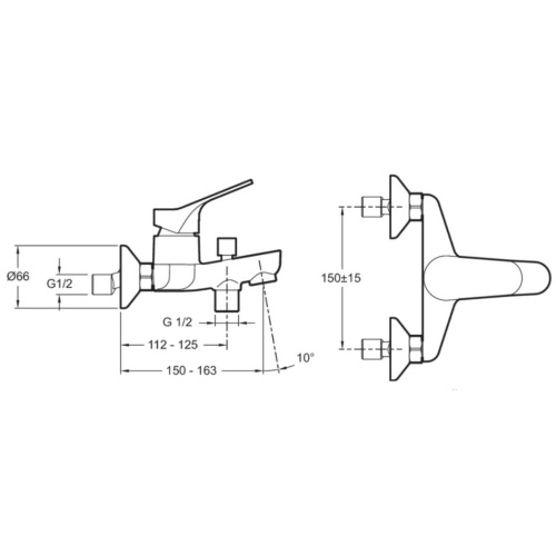 Смеситель для ванны Jacob Delafon Brive E75766-CP - 2