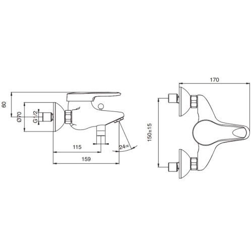 Смеситель для ванной Jacob Delafon Kandel E664RU-CP - 2
