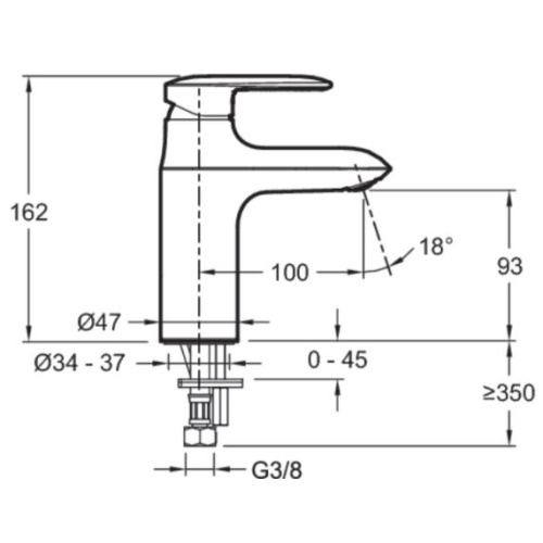 Смеситель для умывальника Jacob Delafon Kumin E99447-CP - 2