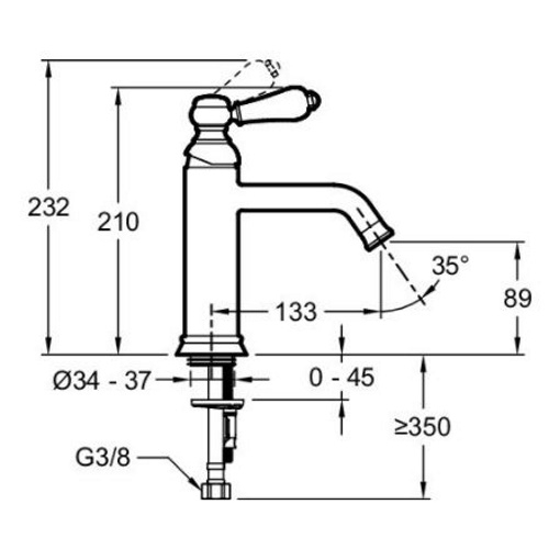Смеситель для умывальника Jacob Delafon Louise E24360-CP - 2