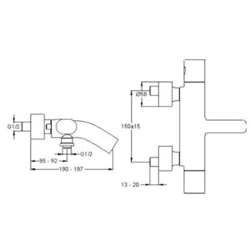Смеситель для ванны Jacob Delafon Talan E10105RU-CP - 2