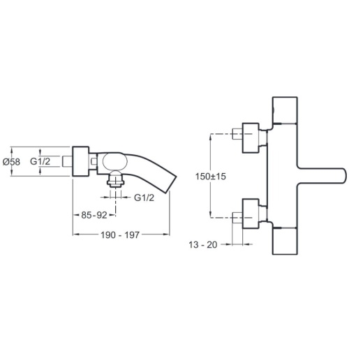 Смеситель для ванны Jacob Delafon Talan Е10089RU-CP - 2