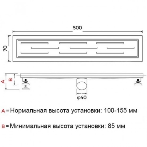 Душовий трап із нержавіючої сталі GAPPO G85007-1 - 4