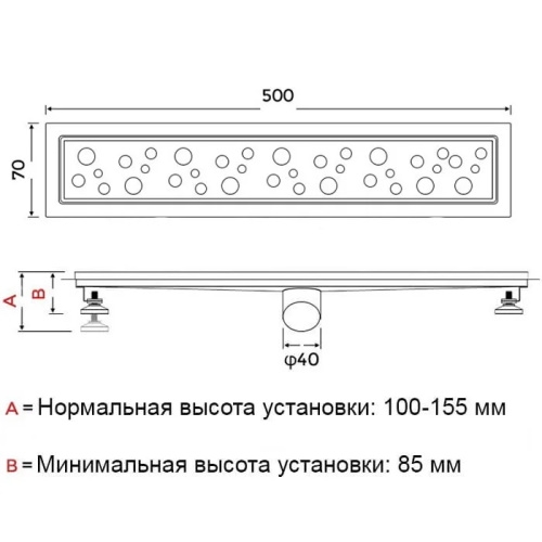 Душевой трап из нержавеющей стали GAPPO G85007-2 - 4