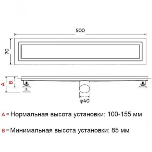 Душовий трап із нержавіючої сталі GAPPO G85007-4 - 4