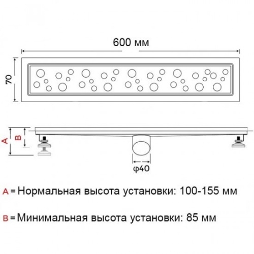 Душовий трап із нержавіючої сталі GAPPO G86007-2 - 4