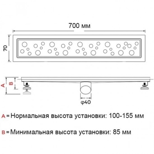 Душовий трап із нержавіючої сталі GAPPO G87007-2 - 4