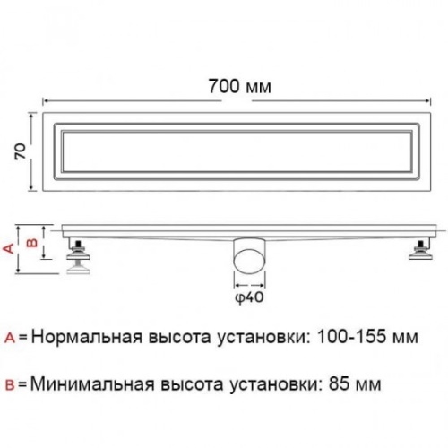 Душевой трап из нержавеющей стали GAPPO G87007-4 - 4
